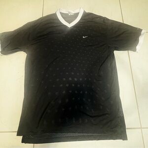 Vintage 90’s Nike Swoosh Essential Black Mesh Shirt Jersey-Size L